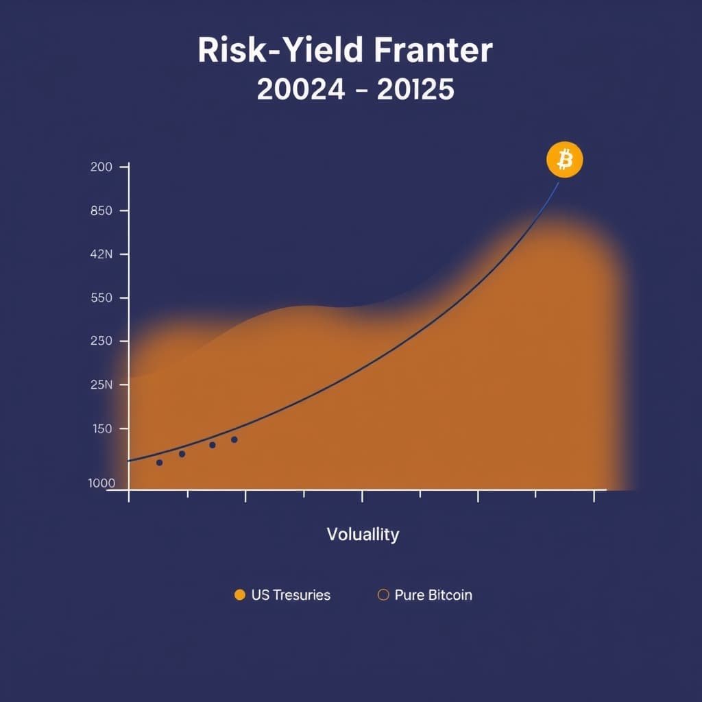 Risk-Yield Frontier showing the efficiency of Hybrid Sovereign-Crypto instruments
