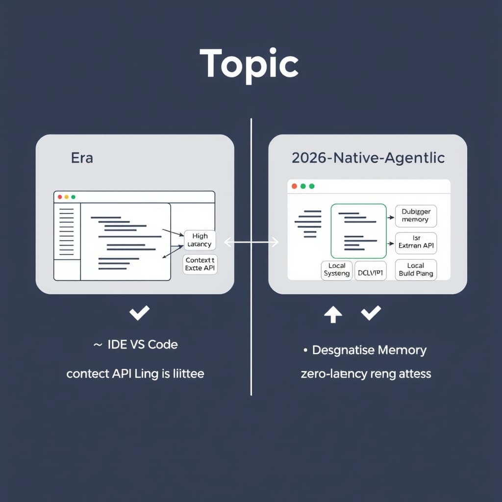 Split-view architectural diagram. Left side: "2024
