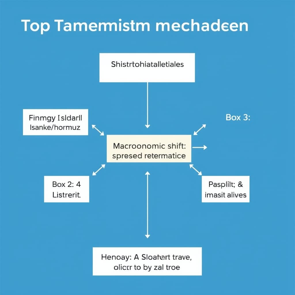 Process flowchart illustrating the transmission mechanism from physical oil supply disruption to algorithmic sell-offs in broad equity indices.