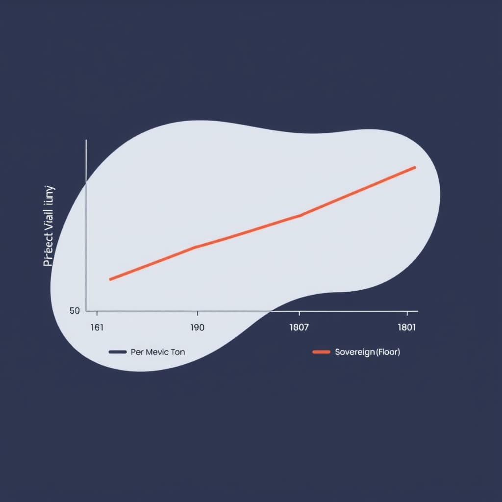 A dual-axis line chart. The left axis shows 'Price