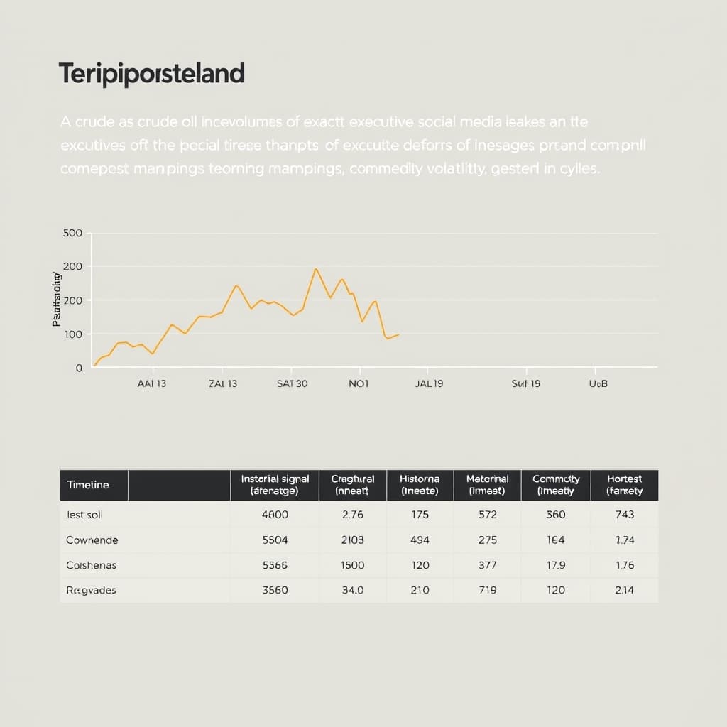 Timeline graph showing a massive spike in Brent crude trade volume occurring 14 minutes prior to the official state department press release, aligned with a social media timestamp.