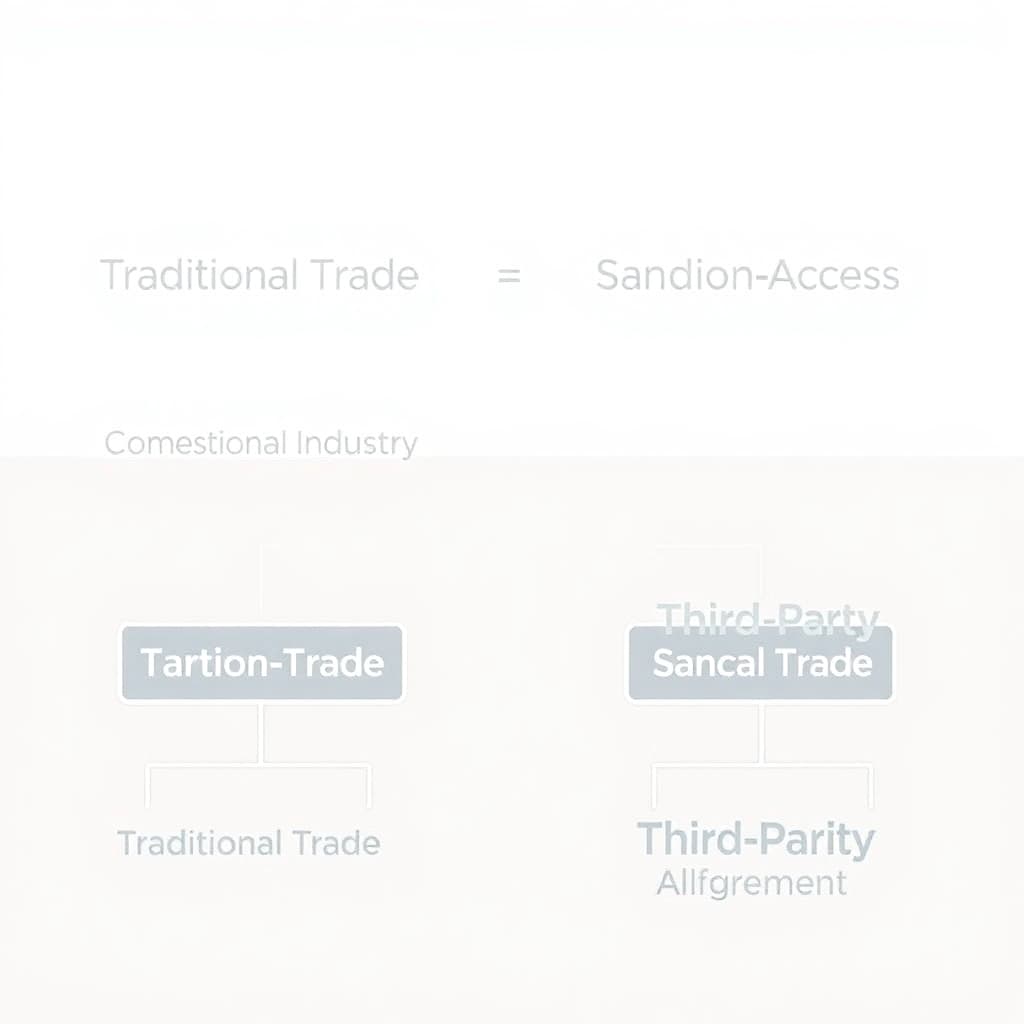 A comparative decision tree showing the shift from economic-based tariffs to geopolitical compliance-based market access.