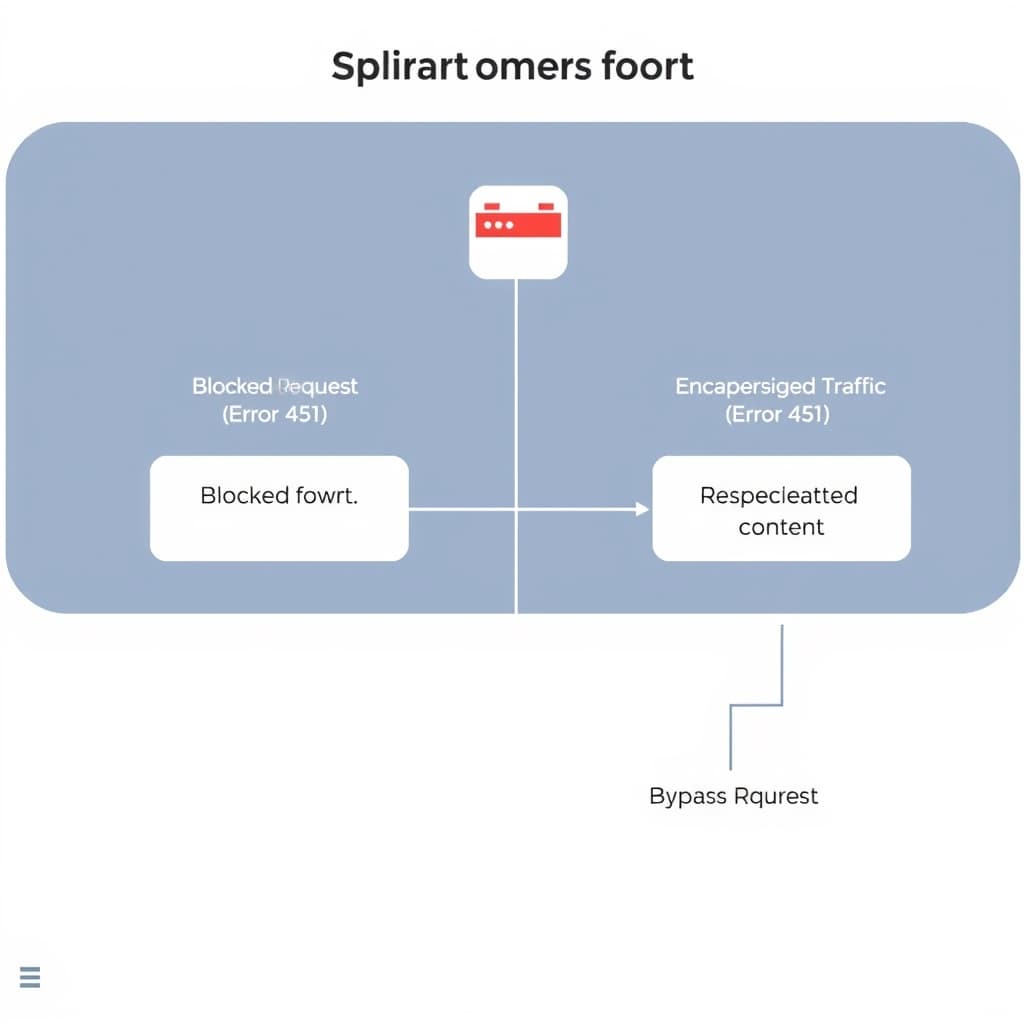 A split-flow diagram comparing a standard 'Blocked
